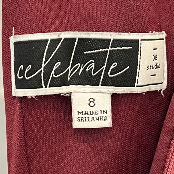 Celebrate DB Studio Full Length Bridesmaid Dress Wine Size 8 Prom Wedding - Picture 13 of 14